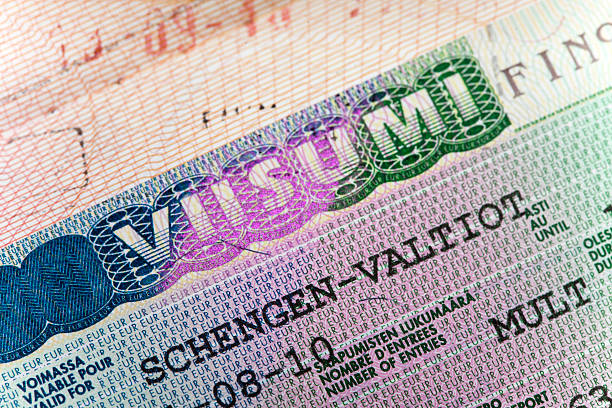 istock The Schengen visa in  passport 510675260