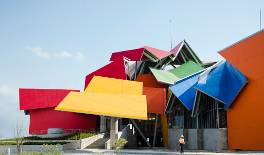 Panama City, Panama - March 15, 2014: The Biomuseo, designed by Frank Gehry, several months before its opening to the public.