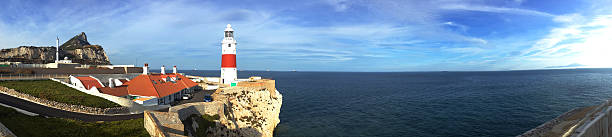 istock Background panoramic view of Lighthouse Europa Point, Gibraltar 510679124