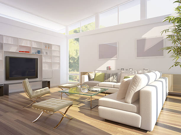 istock 3D rendering of a living room 510683596