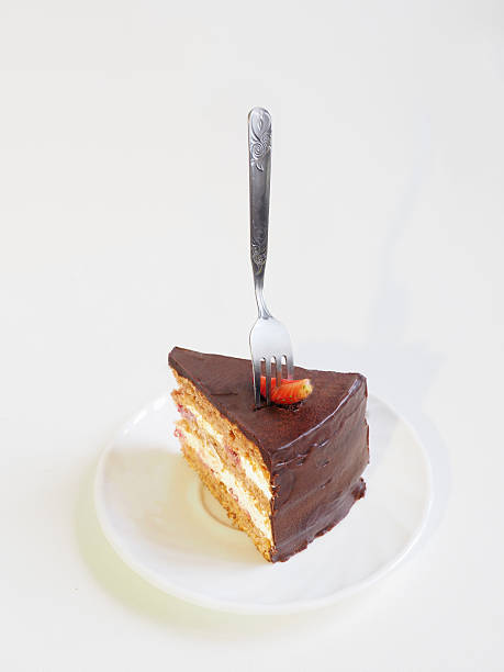 istock Layered chocolate cake with strawberry slice 510684330
