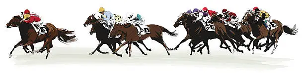 Vector illustration of Horse racing