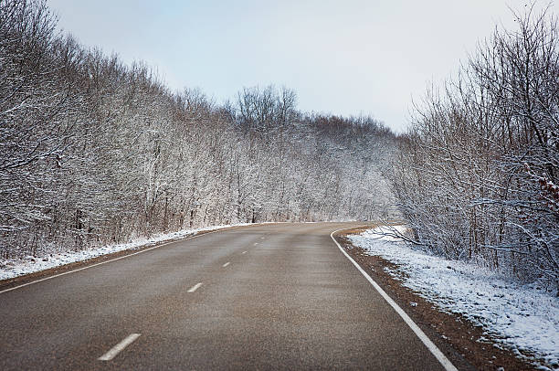 istock Beautiful winter landscape with a highway 510685576