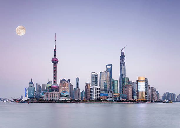 istock Shanghai Skyline in full moon night 510685670