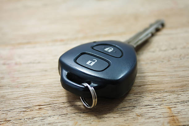 istock Car key on wooden background 510685684