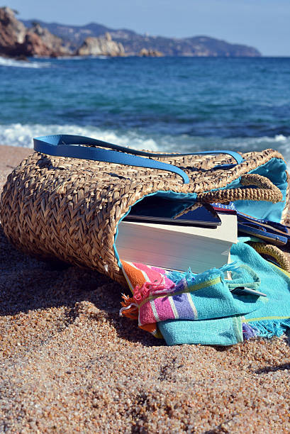 istock Beach bag with a book and telephone 510686280