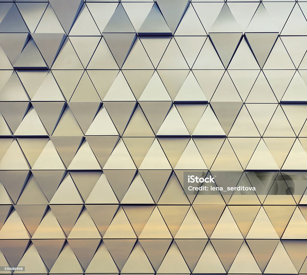 Abstract architectural pattern Abstract close-up view of modern aluminum ventilated triangles on facade  Architecture Stock Photo