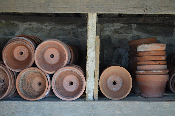 istock Stack of garden plant pots. 510688400