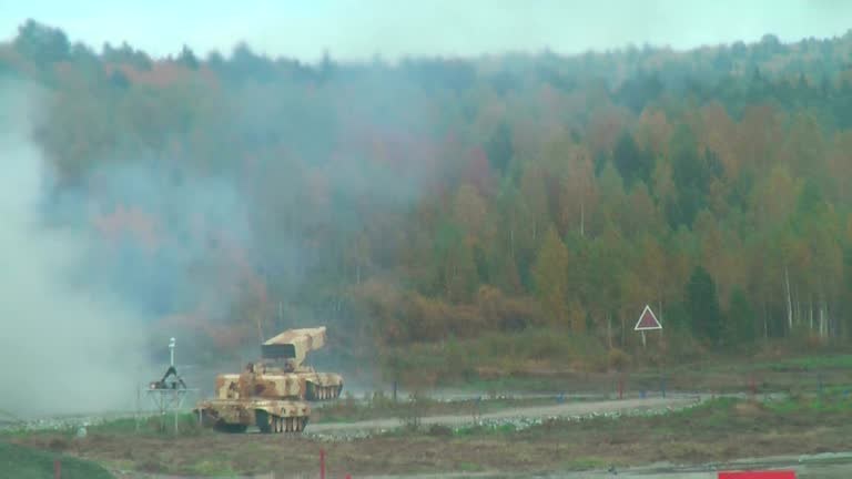 Rocket launch by TOS-1A system