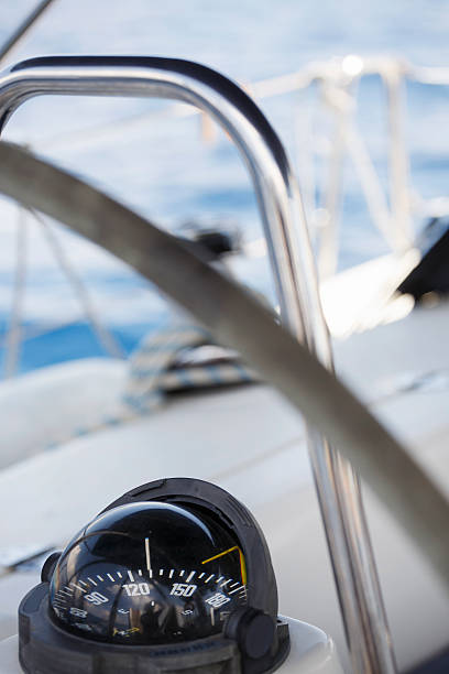 istock Nautical Compass  Sail boat  yacht cockpit 510690310