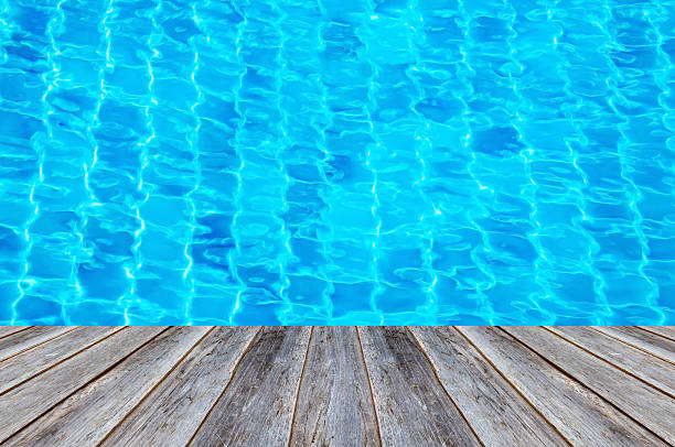 istock Rippled pattern of blue water and wood background 510691580