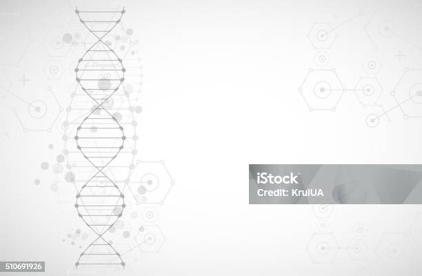 Ilustración de Ciencia Plantilla De Papel Tapiz O Bandera Con Moléculas De Adn y más Vectores Libres de Derechos de ADN