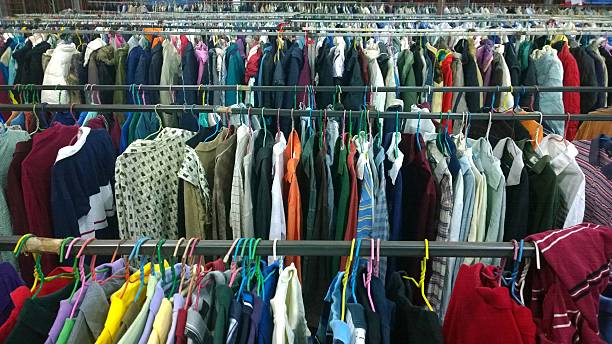 istock The Secondhand clothes in the market 510691960