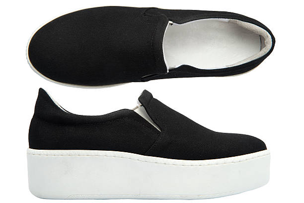 istock Black Linen Women Shoes 510691982