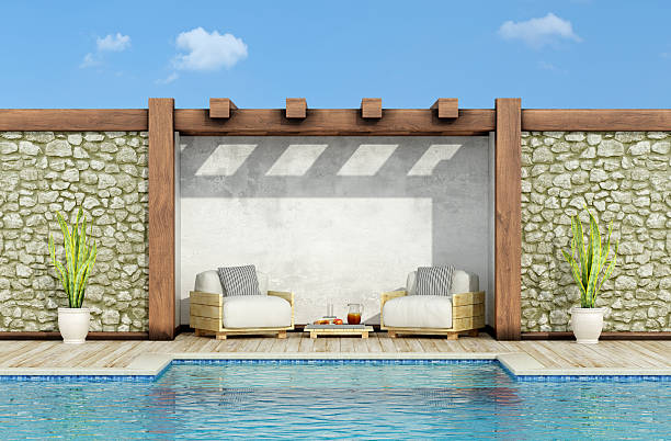 istock Relax in a garden with swimming pool 510692216