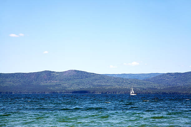 istock Yacht Sailing on a mountain lake 510692508