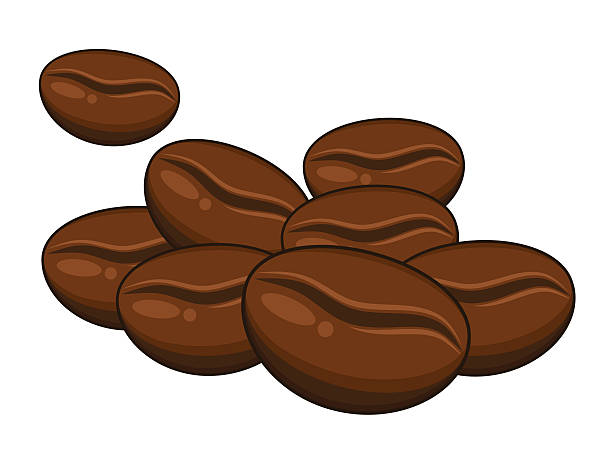 ilustraciones, imágenes clip art, dibujos animados e iconos de stock de granos de café - menu bean brown caffeine