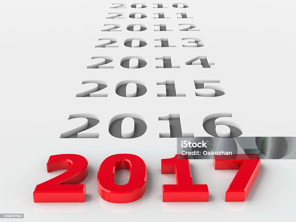 past 2017 2017 past represents the new year 2017, three-dimensional rendering 2013 Stock Photo