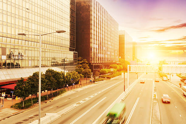 istock Cityscape in Modern City,traffic light trails 510694465