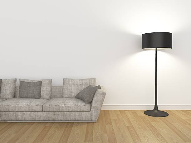 istock living room with sofa and floor lamp ,3d rendering 510694752
