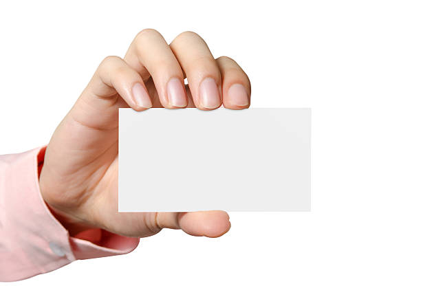 istock Business card in man hand on white 510694826