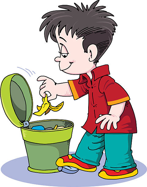 Child Throwing Trash Stock Illustration - Download Image Now - Child,  Throwing, Boys - iStock