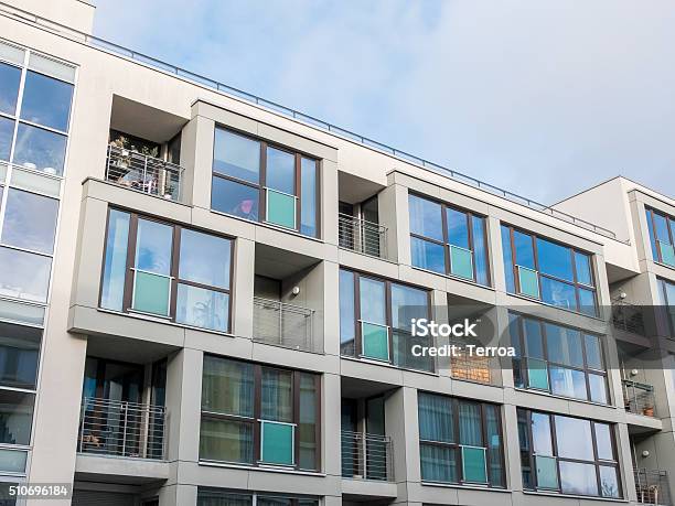 Low Rise Apartment Building With Balconies Stock Photo - Download Image Now - Apartment, Building Exterior, Modern