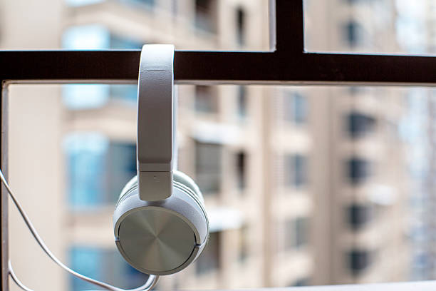 istock earphone hanging on iron railing of balcony 510696252