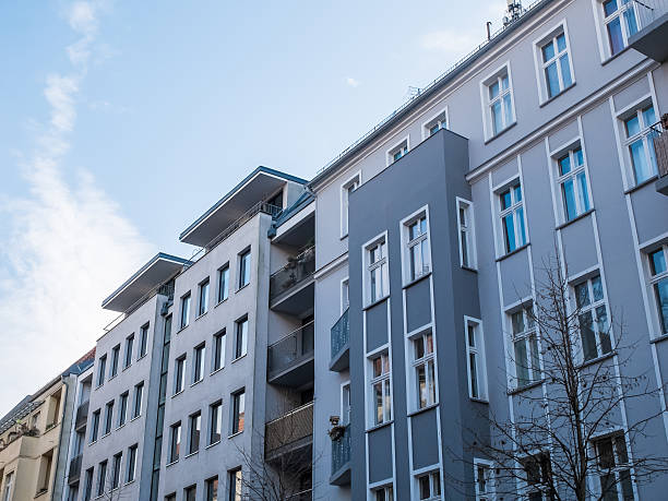 istock Modern Apartment Building with Gray Facade 510696326