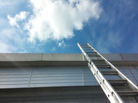 ladder on the blue sky background