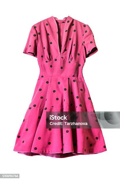 Pink Dress Stock Photo - Download Image Now - Polka Dot, Skirt, Dress