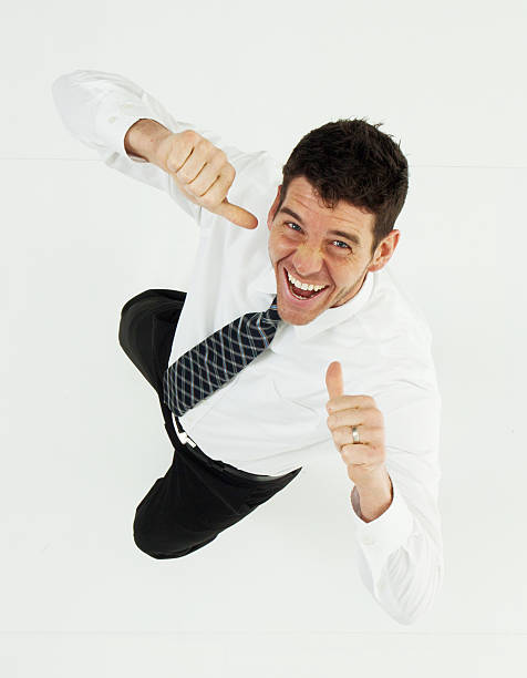 istock Above view of businessman sowing thumbs up 510698564