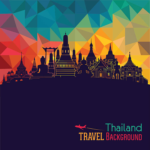 thailand detaillierte die skyline. vektor-illustration - indigenous culture famous place thailand bangkok stock-grafiken, -clipart, -cartoons und -symbole