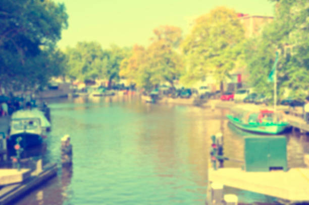Amsterdam Holland blur background vintage. Outdoor shot.