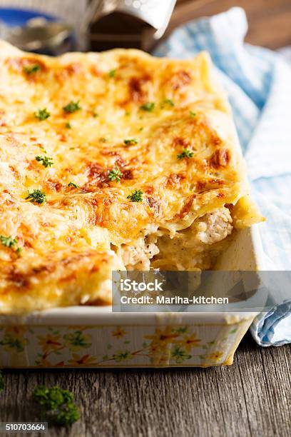 Lasagna Stock Photo - Download Image Now - Chicken Meat, Lasagna, Baking