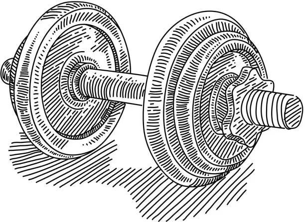 Vector illustration of Exercise Weights Drawing