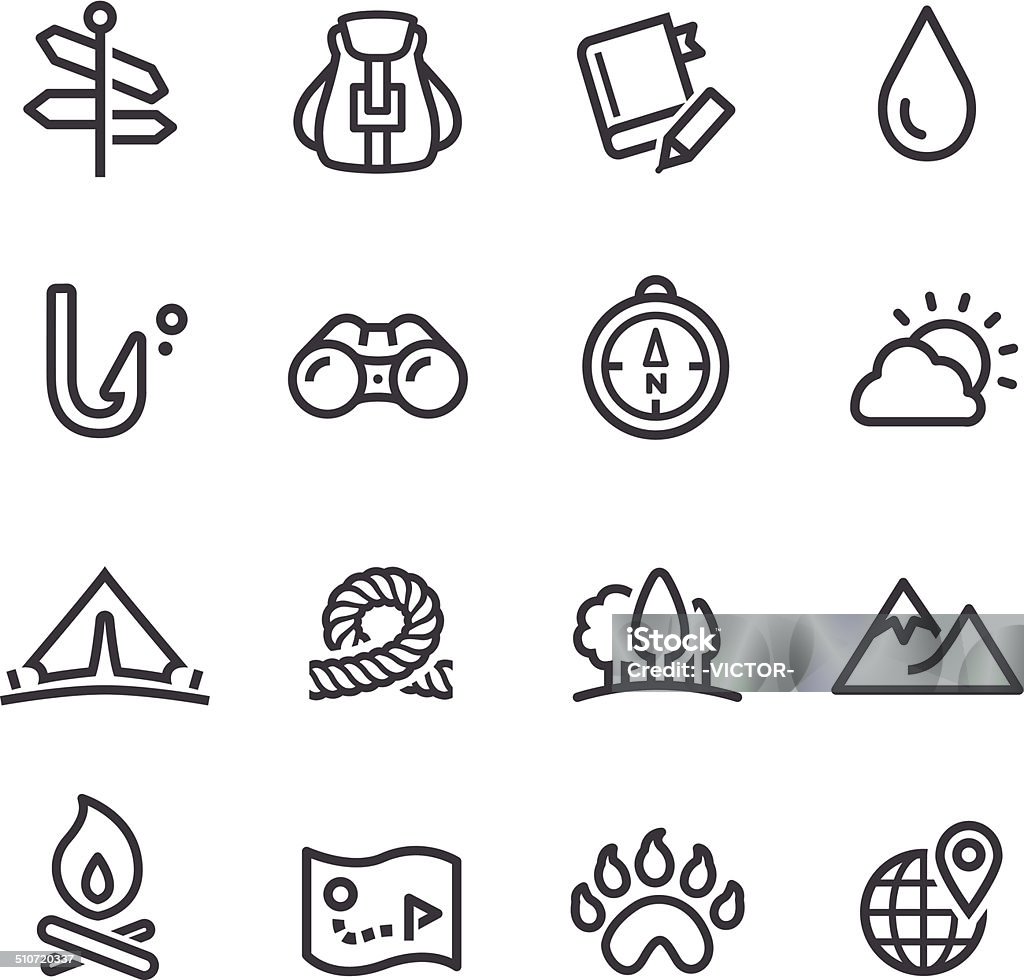 Travel, Adventure and Camping Icons - Line Series View All: Mountain stock vector