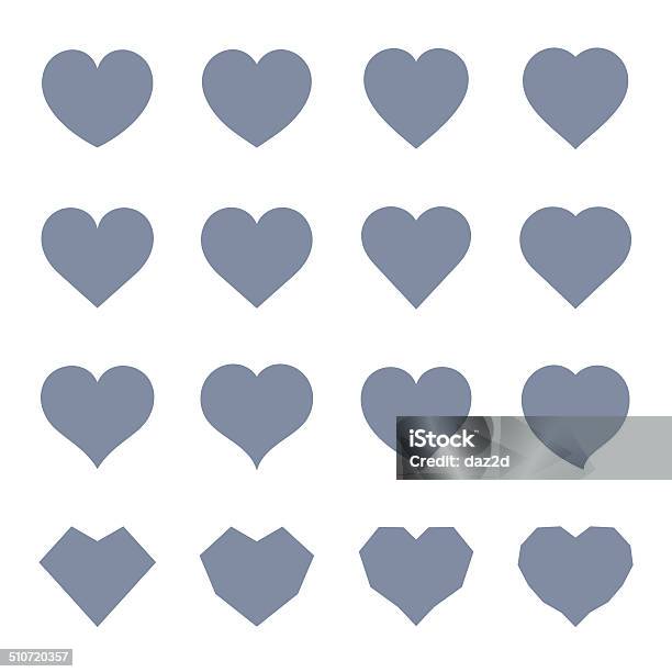 Heart Symbol Set Stock Illustration - Download Image Now - Heart Shape, In Silhouette, Pattern