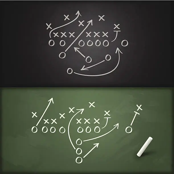 Vector illustration of Football Play Diagrams