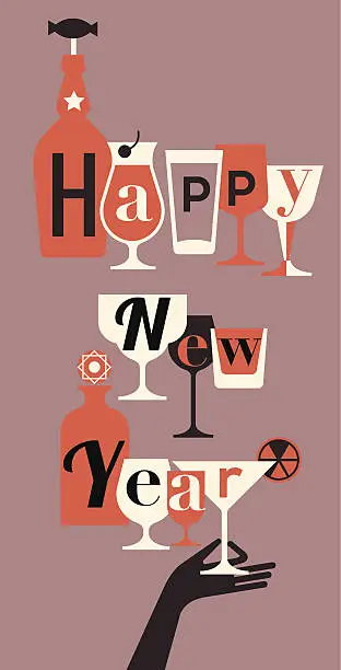 Vector illustration of NYE_Champaign