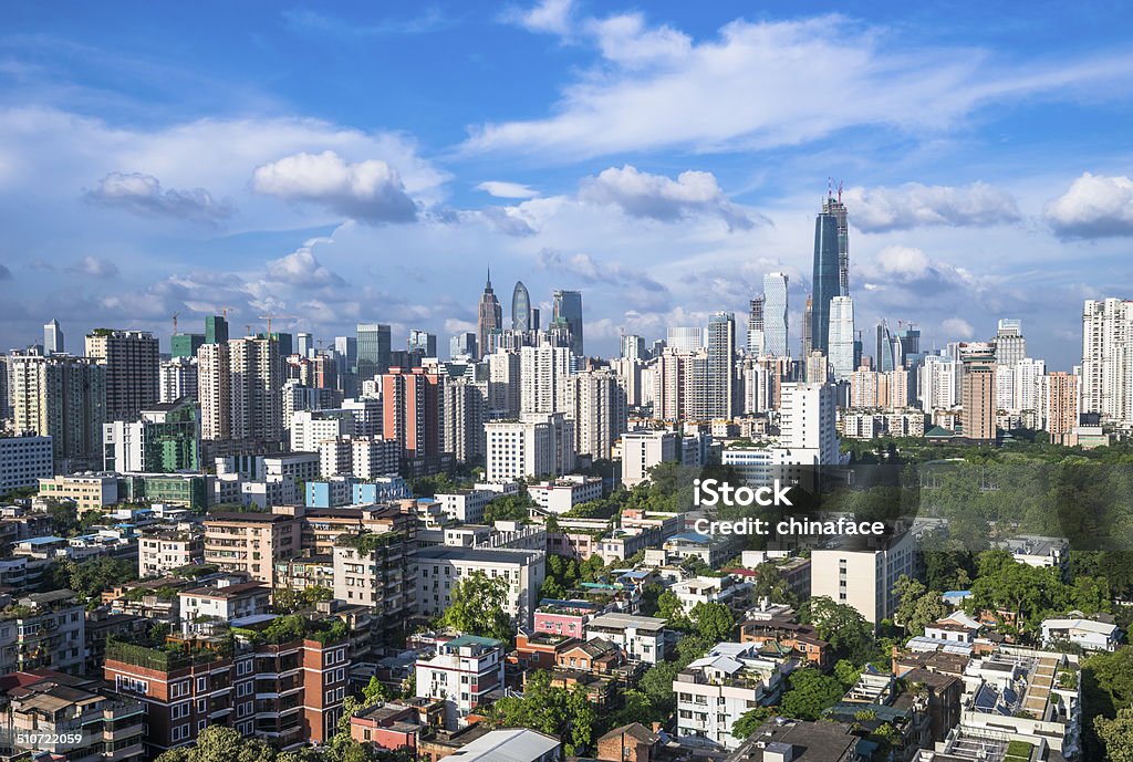 cityscape, guangzhou china cityscape, guangzhou china. Aerial View Stock Photo
