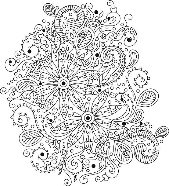 Vector illustration of Doodle Floral Design