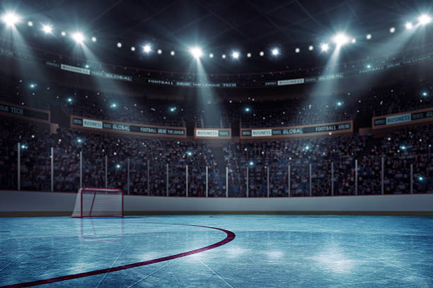 Hockey arena Professional hockey stadium arena in indoors stadium full of spectators ice rink stock pictures, royalty-free photos & images