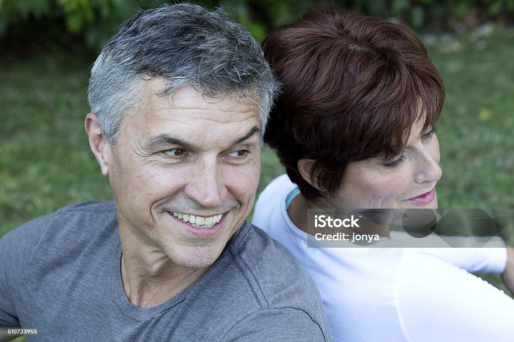 boomer couple enjoying the outdoors close-up of boomer couple enjoying the outdoors 50-59 Years Stock Photo