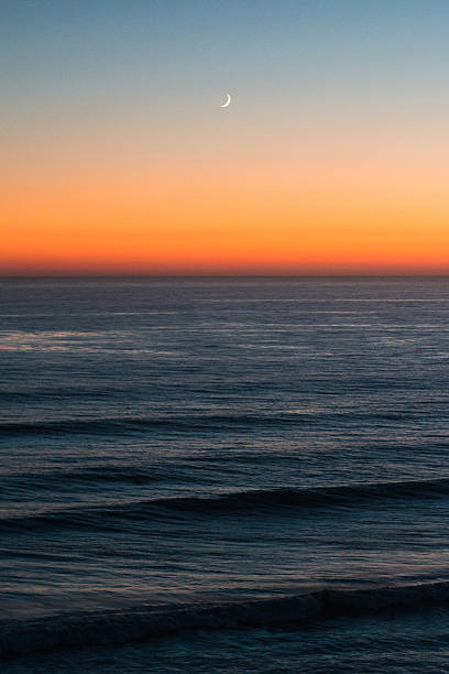 상현달 및 해양수 - california encinitas beauty in nature blue 뉴스 사진 이미지