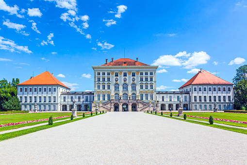Munich, Germany - July 8, 2011: Schloss Nymphenburg, a Baroque palace in Munich, Bavaria. The palace was the main summer residence of the rulers of Bavaria.