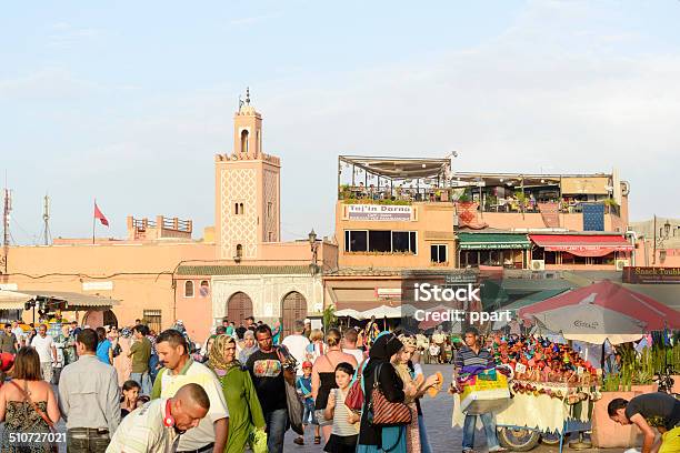 Djemaa El Fna Market Place Stock Photo - Download Image Now - Adult, Africa, African Culture