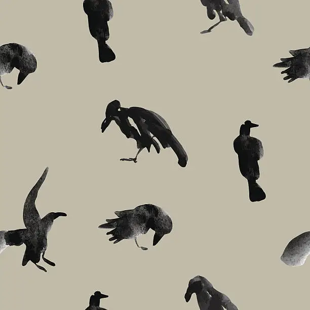 Vector illustration of Ravens seamless pattern