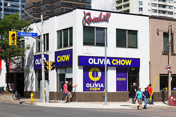 Olivia Chow Headquarters - Toronto Toronto, Canada - September 3, 2014: The outside of the Olivia Chow Headquarters during the day in Toronto. People can be seen outside the building campaign headquarters stock pictures, royalty-free photos & images