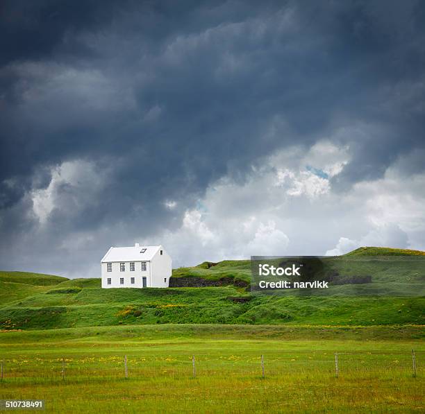 House And Landscape At South Iceland Stock Photo - Download Image Now - Agricultural Field, Building Exterior, Built Structure